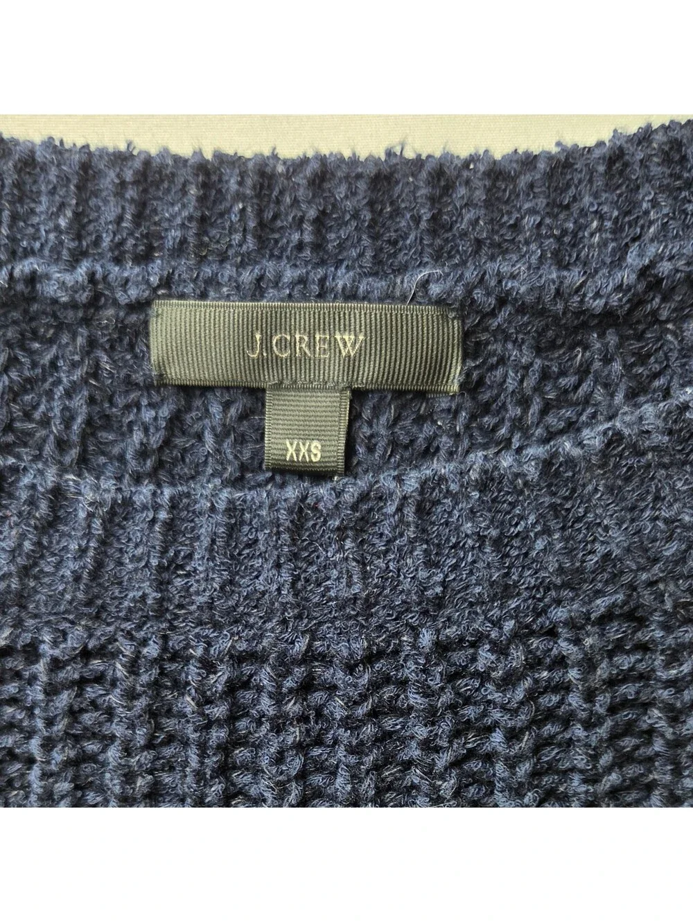 J.Crew Colorblock Ribbed Knit Crewneck Sweater Navy Cream XXS